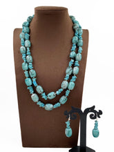 Designer Semi Precious Aqua Blue Chalcedony Beads Necklace By Gehna Shop Beads Jewellery